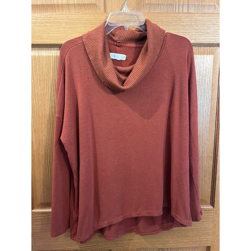 Cozy Boho Cabincore Oversized XL Terracotta Super Soft Cowlneck Tunic Sweater